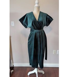 Velvet Wrap Dress with pockets